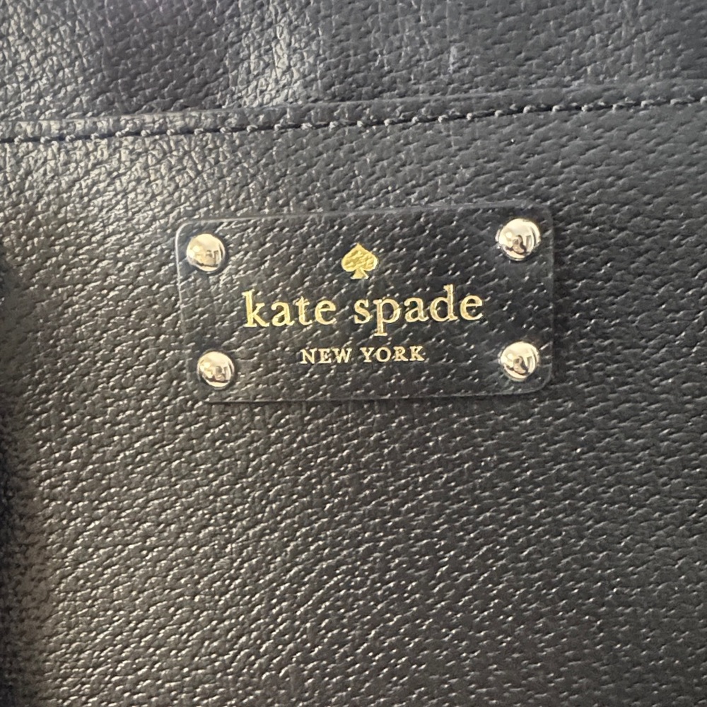 Kate Spade Black Pebbled Leather Satchel Crossbody Bag NWOT Gold Hardware - Picture 2 of 6